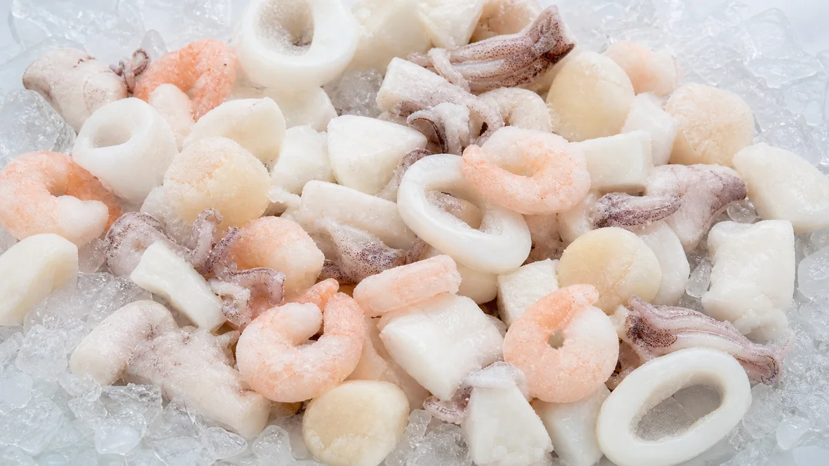 Frozen seafood mix